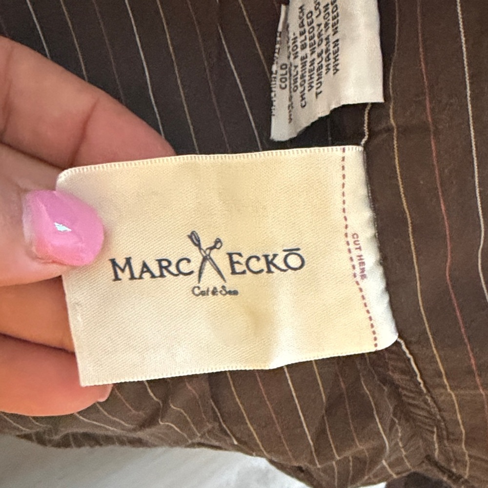 Marc Ecko Cut & Sew Embroidered Brown Button Up Shirt.  Sz - Picture 7 of 10